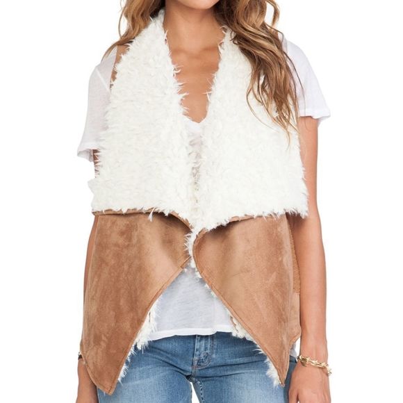 Ella Moss Jackets & Blazers - Revolve Ella Moss Jaden Faux Sherpa Vest in Camel size small